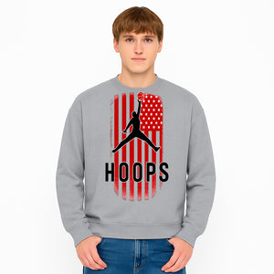 Basketball Hoops Graphic Tee with Retro American Flag Design Perfect for Sports Fans and Athletes - Sweatshirt 1758681896509.jpg