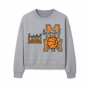 Basketball Mom T-Shirt, Sporty Orange & Black Design, Perfect Gift for Basketball Moms, Team Spirit Apparel - Sweatshirt 1758681896509.jpg