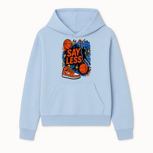 Basketball Say Less Graphic Tee with Slam Dunk Design and Nike Sneaker Art, Perfect for Sports Fans and Streetwear Enthusiasts - Hoodie 1758681896604.jpg