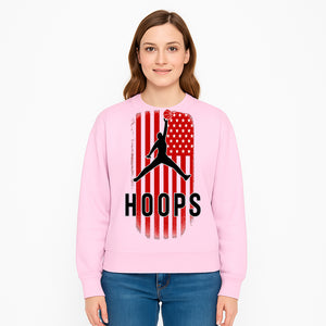 Basketball Hoops Graphic Tee with Retro American Flag Design Perfect for Sports Fans and Athletes - Sweatshirt 1758681896664.jpg