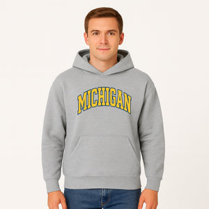 Michigan University Vintage Arch Design T-Shirt, College Apparel, Classic Fan Merchandise, Lightweight Casual Wear - Hoodie 1758681896846.jpg