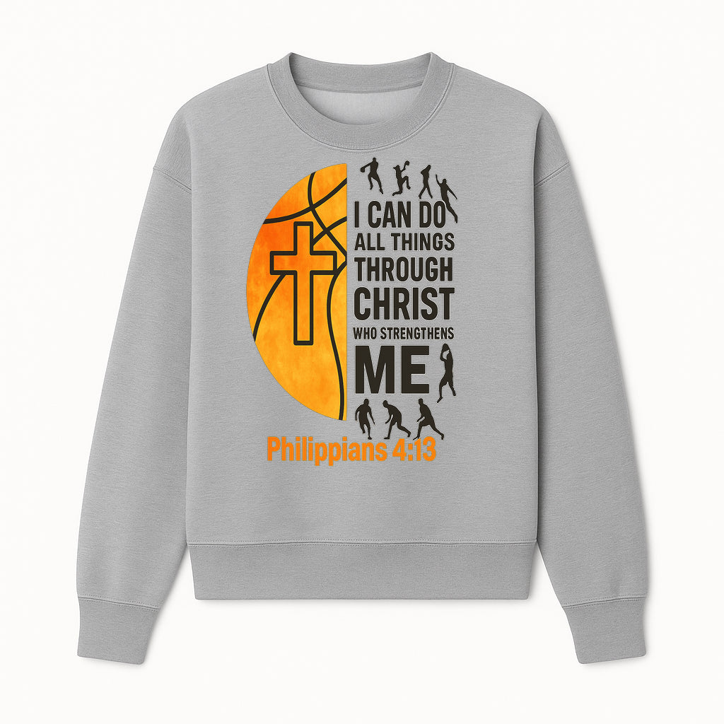 Basketball Faith Tee - I Can Do All Things Through Christ, Philippians 4:13, Sporty Christian Apparel - Sweatshirt 1758681896893.jpg