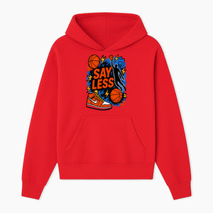 Basketball Say Less Graphic Tee with Slam Dunk Design and Nike Sneaker Art, Perfect for Sports Fans and Streetwear Enthusiasts - Hoodie 1758681897179.jpg