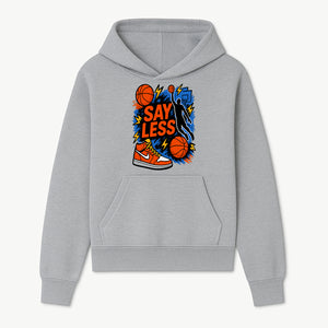 Basketball Say Less Graphic Tee with Slam Dunk Design and Nike Sneaker Art, Perfect for Sports Fans and Streetwear Enthusiasts - Hoodie 1758681897323.jpg