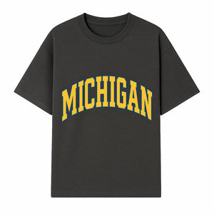 Michigan University Vintage Arch Design T-Shirt, College Apparel, Classic Fan Merchandise, Lightweight Casual Wear - T-shirt 1758681897410.jpg