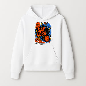 Basketball Say Less Graphic Tee with Slam Dunk Design and Nike Sneaker Art, Perfect for Sports Fans and Streetwear Enthusiasts - Hoodie 1758681897477.jpg
