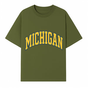 Michigan University Vintage Arch Design T-Shirt, College Apparel, Classic Fan Merchandise, Lightweight Casual Wear - T-shirt 1758681897543.jpg