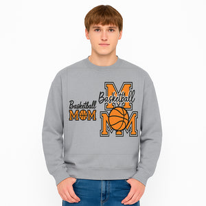 Basketball Mom T-Shirt, Sporty Orange & Black Design, Perfect Gift for Basketball Moms, Team Spirit Apparel - Sweatshirt 1758681897782.jpg