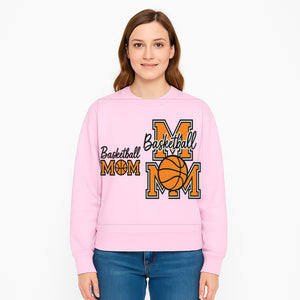 Basketball Mom T-Shirt, Sporty Orange & Black Design, Perfect Gift for Basketball Moms, Team Spirit Apparel - Sweatshirt 1758681897902.jpg