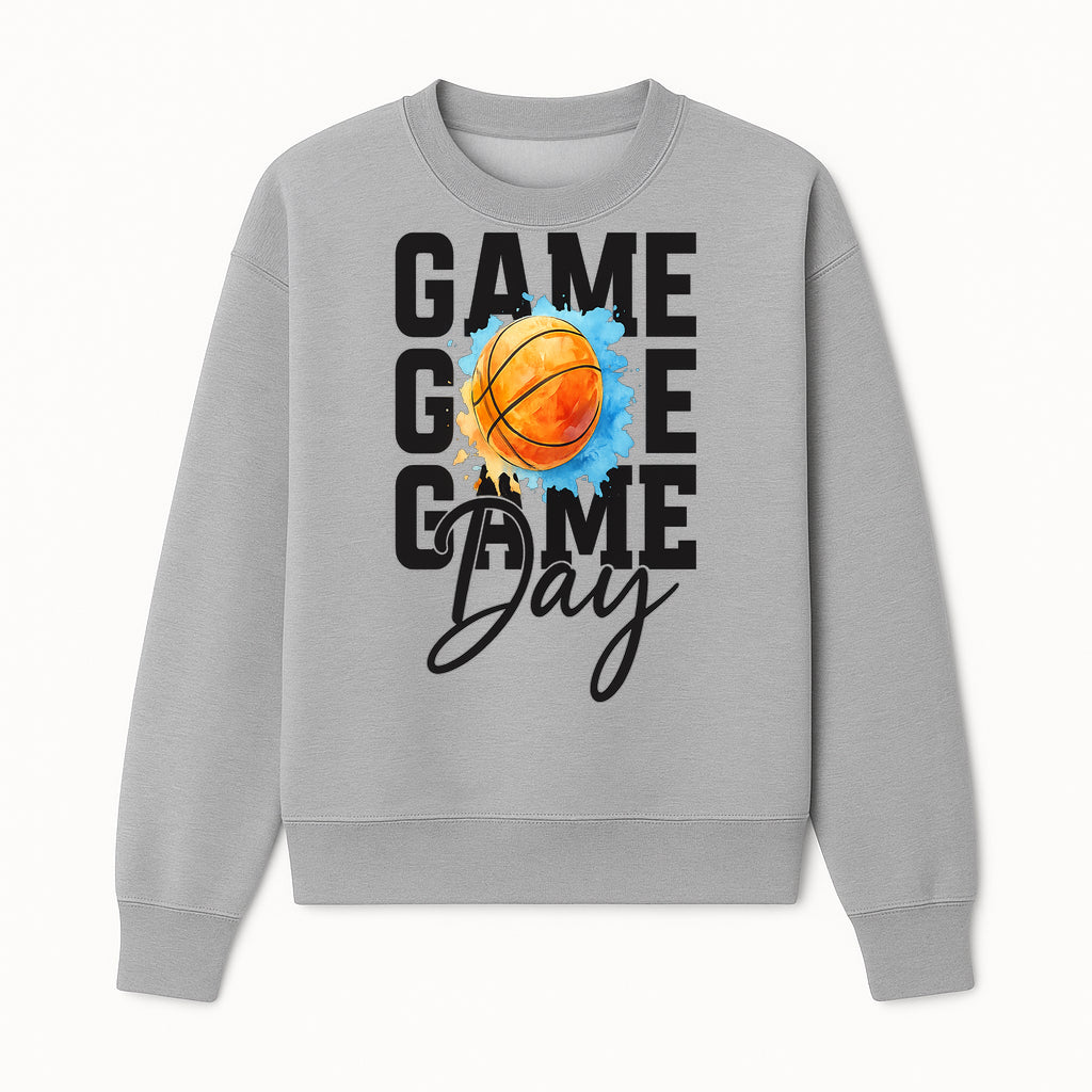 Basketball Game Day Poster, Watercolor Print, Sports Decor, Gamer Wall Art, Team Spirit, Event Day Decor, Perfect Gift for Fans - Sweatshirt 1758681897911.jpg