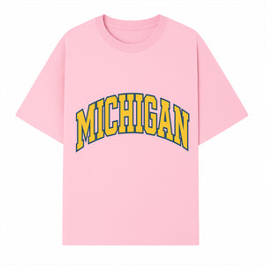 Michigan University Vintage Arch Design T-Shirt, College Apparel, Classic Fan Merchandise, Lightweight Casual Wear - T-shirt 1758681897951.jpg
