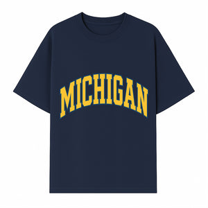 Michigan University Vintage Arch Design T-Shirt, College Apparel, Classic Fan Merchandise, Lightweight Casual Wear - T-shirt 1758681898197.jpg