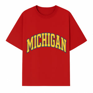 Michigan University Vintage Arch Design T-Shirt, College Apparel, Classic Fan Merchandise, Lightweight Casual Wear - T-shirt 1758681898337.jpg
