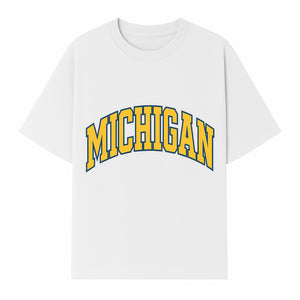 Michigan University Vintage Arch Design T-Shirt, College Apparel, Classic Fan Merchandise, Lightweight Casual Wear - T-shirt 1758681898619.jpg