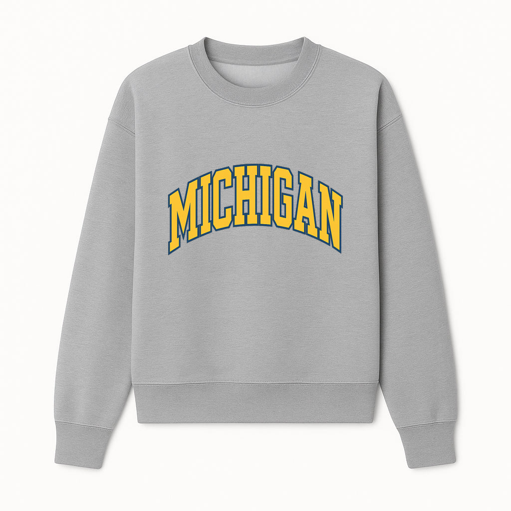 Michigan University Vintage Arch Design T-Shirt, College Apparel, Classic Fan Merchandise, Lightweight Casual Wear - Sweatshirt 1758681900034.jpg