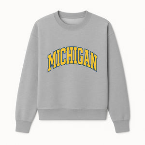 Michigan University Vintage Arch Design T-Shirt, College Apparel, Classic Fan Merchandise, Lightweight Casual Wear - Sweatshirt 1758681900034.jpg