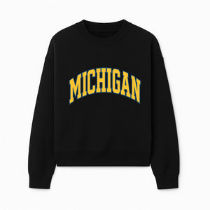 Michigan University Vintage Arch Design T-Shirt, College Apparel, Classic Fan Merchandise, Lightweight Casual Wear - Sweatshirt 1758681900175.jpg