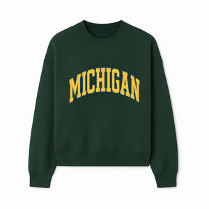 Michigan University Vintage Arch Design T-Shirt, College Apparel, Classic Fan Merchandise, Lightweight Casual Wear - Sweatshirt 1758681900425.jpg