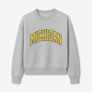 Michigan University Vintage Arch Design T-Shirt, College Apparel, Classic Fan Merchandise, Lightweight Casual Wear - Sweatshirt 1758681900551.jpg