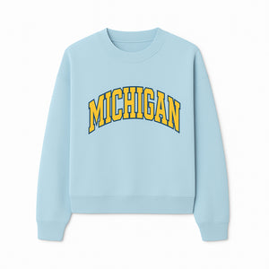 Michigan University Vintage Arch Design T-Shirt, College Apparel, Classic Fan Merchandise, Lightweight Casual Wear - Sweatshirt 1758681900697.jpg