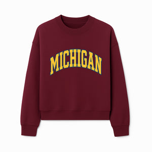 Michigan University Vintage Arch Design T-Shirt, College Apparel, Classic Fan Merchandise, Lightweight Casual Wear - Sweatshirt 1758681900940.jpg