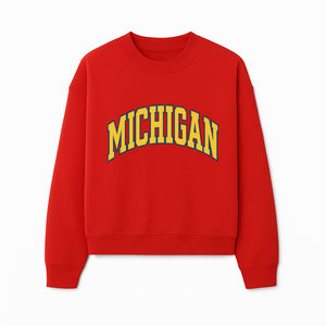 Michigan University Vintage Arch Design T-Shirt, College Apparel, Classic Fan Merchandise, Lightweight Casual Wear - Sweatshirt 1758681901193.jpg