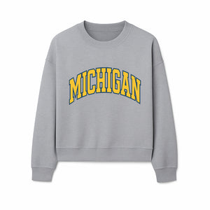 Michigan University Vintage Arch Design T-Shirt, College Apparel, Classic Fan Merchandise, Lightweight Casual Wear - Sweatshirt 1758681901358.jpg