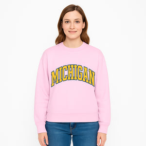 Michigan University Vintage Arch Design T-Shirt, College Apparel, Classic Fan Merchandise, Lightweight Casual Wear - Sweatshirt 1758681902752.jpg