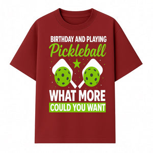 Pickleball Birthday Party Decor - Fun Celebration Theme with Neon Green Balls and Paddles, What More Could You Want? - T-shirt 1758685030205.jpg
