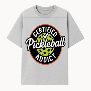 Certified Pickleball Addict T-Shirt | Pickleball Fan Apparel | Funny Sports Gift for Players | Green Paddle Ball Design - T-shirt 1758685032121.jpg