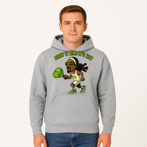 Funny Pickleball T-Shirt, 'Drop It Like It's Hot' Sports Graphic Tee, Gift for Pickleball Lovers, Activewear in Green - Hoodie 1758685032961.jpg