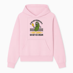 Funny Pickle Soft Serve Ice Cream Sign, Unique Foodie Decor, Kitchen Wall Art, Quirky Home Decoration, Gifts for Ice Cream Lovers - Hoodie 1758685033090.jpg