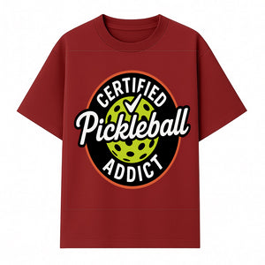 Certified Pickleball Addict T-Shirt | Pickleball Fan Apparel | Funny Sports Gift for Players | Green Paddle Ball Design - T-shirt 1758685033106.jpg