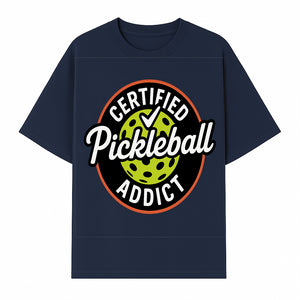 Certified Pickleball Addict T-Shirt | Pickleball Fan Apparel | Funny Sports Gift for Players | Green Paddle Ball Design - T-shirt 1758685033229.jpg