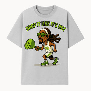 Funny Pickleball T-Shirt, 'Drop It Like It's Hot' Sports Graphic Tee, Gift for Pickleball Lovers, Activewear in Green - T-shirt 1758685033311.jpg