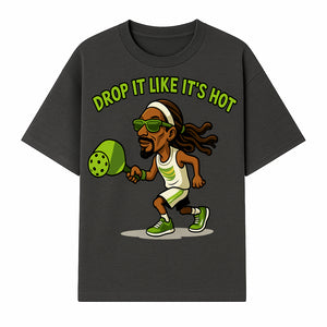 Funny Pickleball T-Shirt, 'Drop It Like It's Hot' Sports Graphic Tee, Gift for Pickleball Lovers, Activewear in Green - T-shirt 1758685033599.jpg