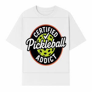 Certified Pickleball Addict T-Shirt | Pickleball Fan Apparel | Funny Sports Gift for Players | Green Paddle Ball Design - T-shirt 1758685033613.jpg