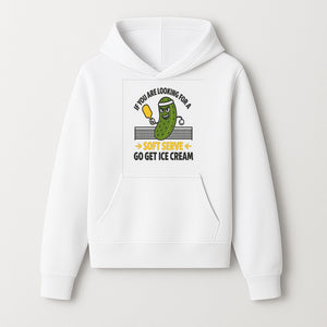 Funny Pickle Soft Serve Ice Cream Sign, Unique Foodie Decor, Kitchen Wall Art, Quirky Home Decoration, Gifts for Ice Cream Lovers - Hoodie 1758685033767.jpg