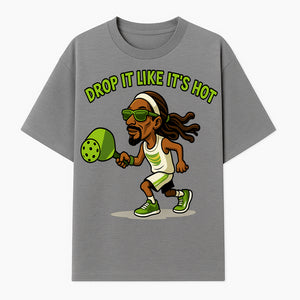 Funny Pickleball T-Shirt, 'Drop It Like It's Hot' Sports Graphic Tee, Gift for Pickleball Lovers, Activewear in Green - T-shirt 1758685033870.jpg