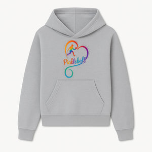 Rainbow Pickleball Heart Design T-Shirt, Vibrant Pickleball Apparel for Lovers of the Sport, Perfect Gift for Players - Hoodie 1758685033898.jpg
