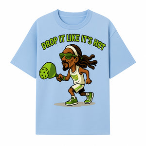 Funny Pickleball T-Shirt, 'Drop It Like It's Hot' Sports Graphic Tee, Gift for Pickleball Lovers, Activewear in Green - T-shirt 1758685033985.jpg