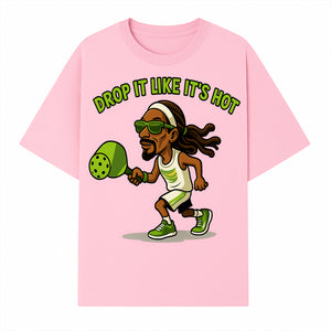 Funny Pickleball T-Shirt, 'Drop It Like It's Hot' Sports Graphic Tee, Gift for Pickleball Lovers, Activewear in Green - T-shirt 1758685034103.jpg