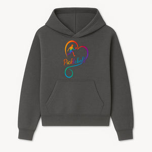 Rainbow Pickleball Heart Design T-Shirt, Vibrant Pickleball Apparel for Lovers of the Sport, Perfect Gift for Players - Hoodie 1758685034168.jpg