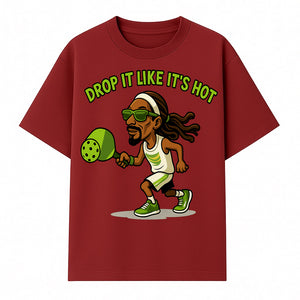 Funny Pickleball T-Shirt, 'Drop It Like It's Hot' Sports Graphic Tee, Gift for Pickleball Lovers, Activewear in Green - T-shirt 1758685034225.jpg