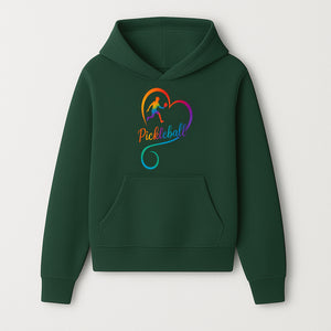 Rainbow Pickleball Heart Design T-Shirt, Vibrant Pickleball Apparel for Lovers of the Sport, Perfect Gift for Players - Hoodie 1758685034313.jpg