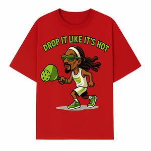 Funny Pickleball T-Shirt, 'Drop It Like It's Hot' Sports Graphic Tee, Gift for Pickleball Lovers, Activewear in Green - T-shirt 1758685034462.jpg