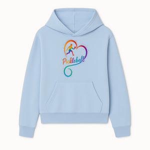 Rainbow Pickleball Heart Design T-Shirt, Vibrant Pickleball Apparel for Lovers of the Sport, Perfect Gift for Players - Hoodie 1758685034597.jpg