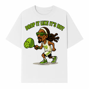 Funny Pickleball T-Shirt, 'Drop It Like It's Hot' Sports Graphic Tee, Gift for Pickleball Lovers, Activewear in Green - T-shirt 1758685034715.jpg