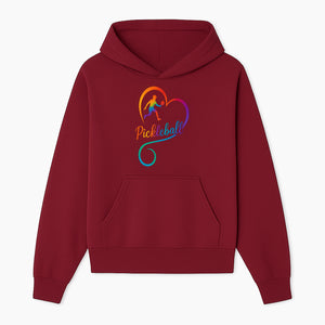 Rainbow Pickleball Heart Design T-Shirt, Vibrant Pickleball Apparel for Lovers of the Sport, Perfect Gift for Players - Hoodie 1758685034871.jpg