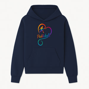 Rainbow Pickleball Heart Design T-Shirt, Vibrant Pickleball Apparel for Lovers of the Sport, Perfect Gift for Players - Hoodie 1758685034985.jpg